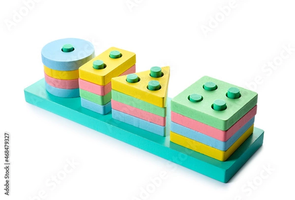 Fototapeta Building blocks for child on white background