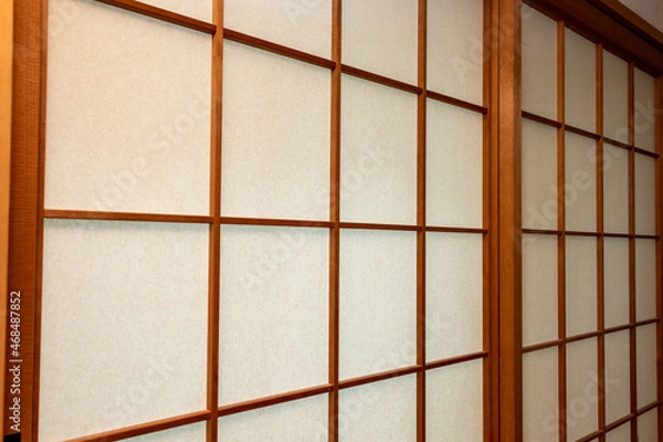 Fototapeta 和室の窓に取り付けられた障子