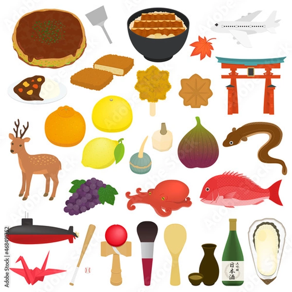 Fototapeta 広島の名物のイラスト