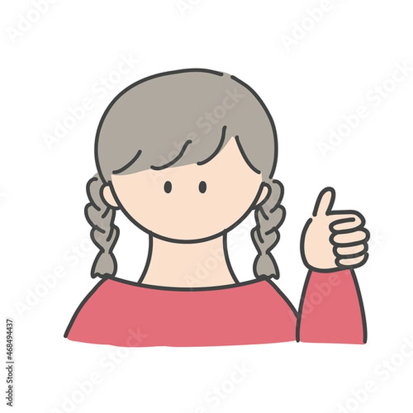 Fototapeta いいねのポーズ_女の子