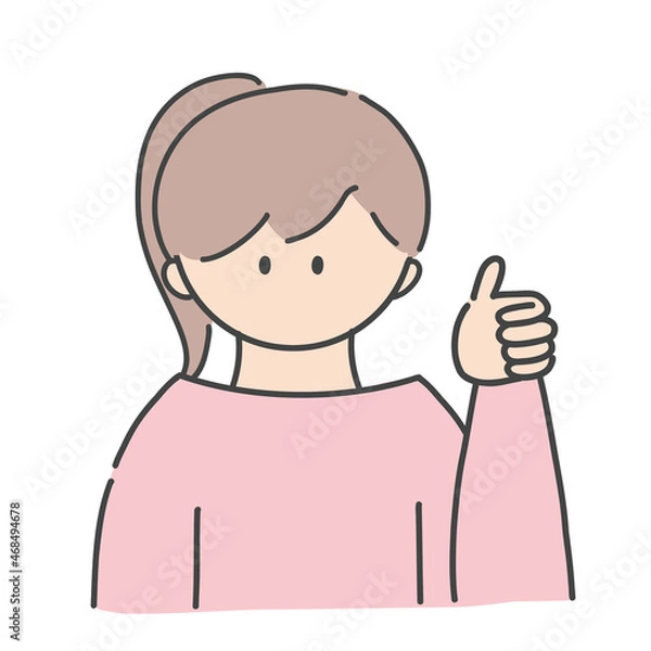 Fototapeta いいねのポーズ_女の子