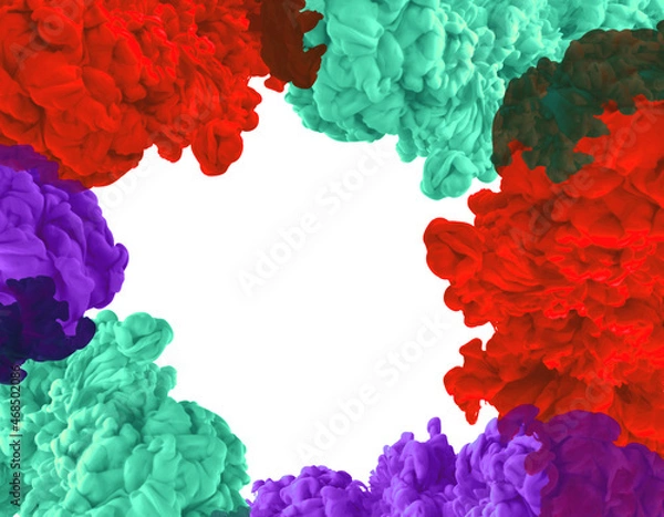 Obraz Colorful ink in water with space for text.