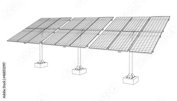 Fototapeta Solar Panel Concept. Vector rendering of 3d