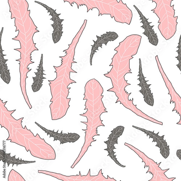 Obraz Leaves on a white background. Vector seamless pattern.
