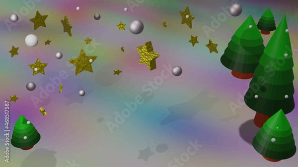 Obraz christmas background with balls and confetti
