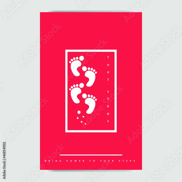 Obraz Minimalist Foot Steps Poster Design Template