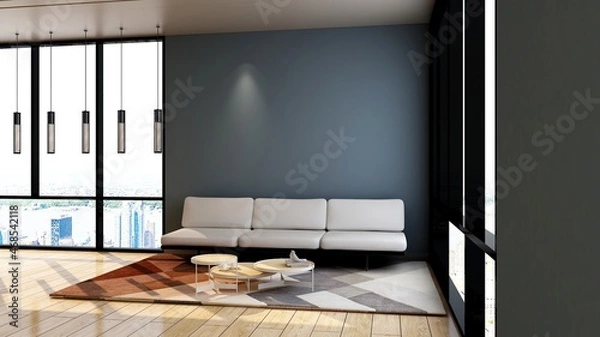 Fototapeta modern office lobby waiting room for company logo mockup