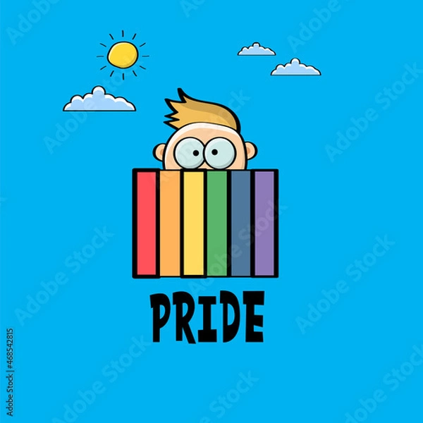 Obraz vector funny cartoon cute pride concept