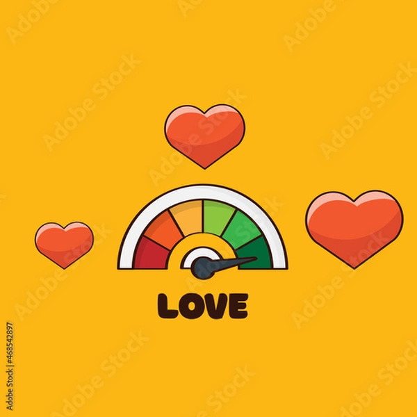 Obraz love meter concept - hand drawn vector illustration