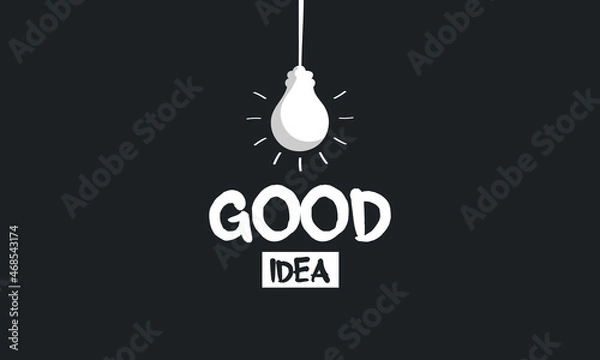 Obraz good idea concept.black and white background