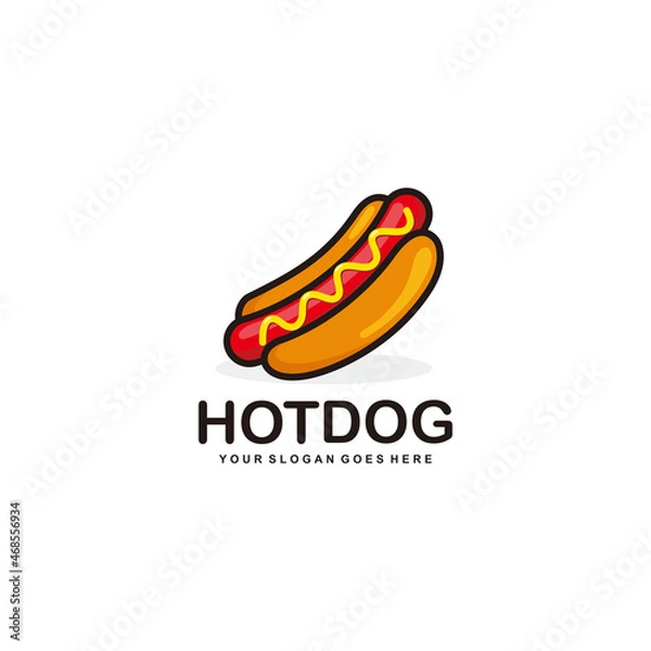 Obraz Hot dog logo design vector illustration
