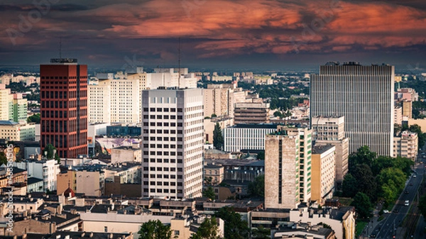 Obraz Zachód nad miastem