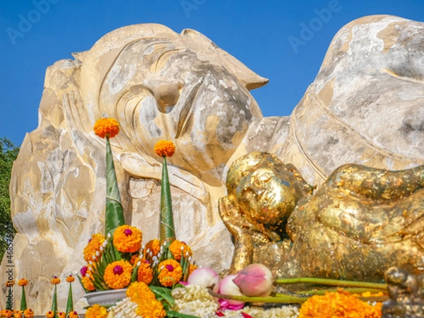 Obraz Buddha mit Blume und Gold
