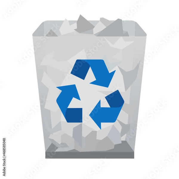 Obraz Dustbin icon. Trash folder. Full recycle bin. Desktop icons. My computer PC shortcut signs. System software and devices. New eleven inspired vector illustrations.