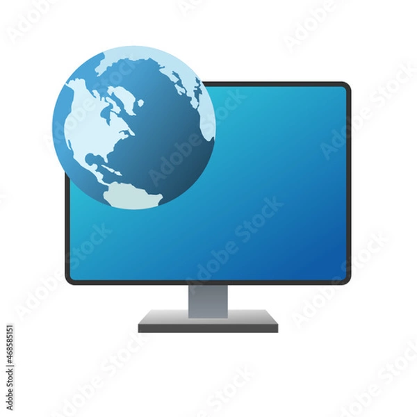 Obraz Network icon. Shared computers. Internet Ethernet LAN. Desktop icons. My computer folder. PC shortcut signs. System software and devices. New eleven inspired vector illustrations.