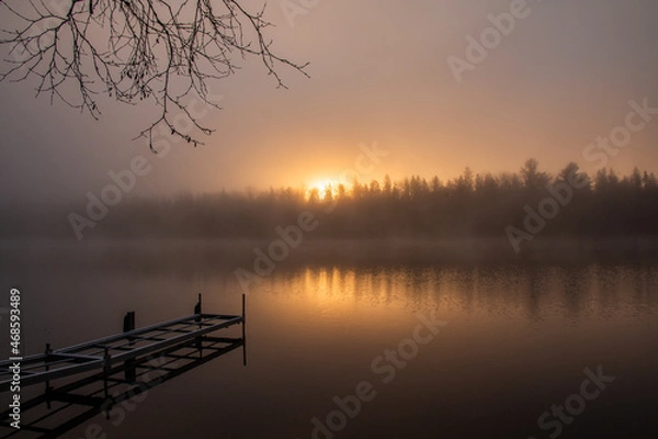 Obraz sunrise over lake