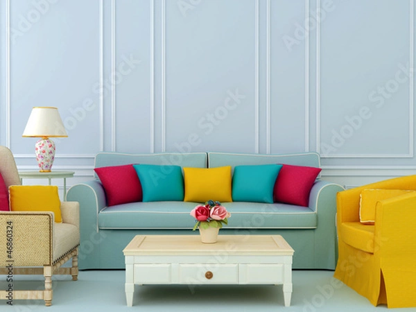 Fototapeta Composition with sofa and armchairs