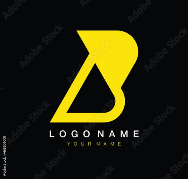 Obraz B Letter Logo Geometric Template