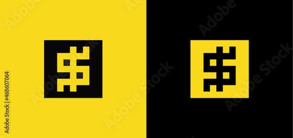Obraz S dollar Letter Logo Geometric Template