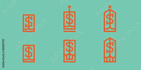 Obraz S vector geometric logo design