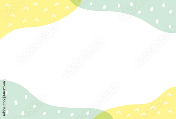 Fototapeta 手書きのゆるくかわいいフレーム素材 - 白色背景・パステルカラー