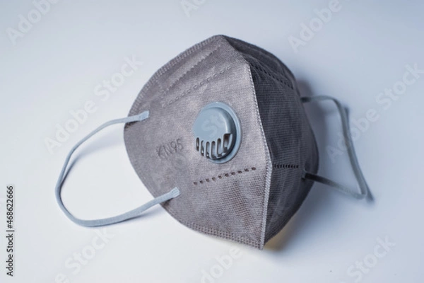 Obraz Gray respirator on a white background