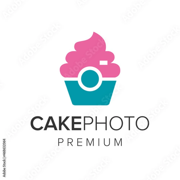 Obraz cake photo logo icon vector template