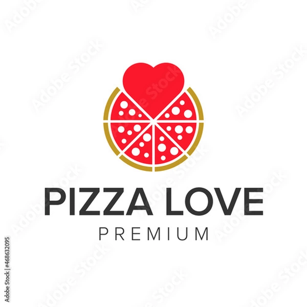 Obraz pizza love logo icon vector template