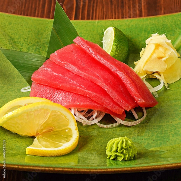 Obraz salmon with lemon and lime