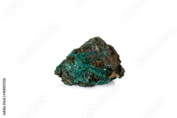 Obraz Macro mineral stone Malachite against white background