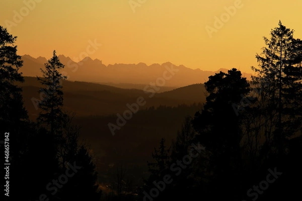 Fototapeta Tatra Mountains in the light of setting sun