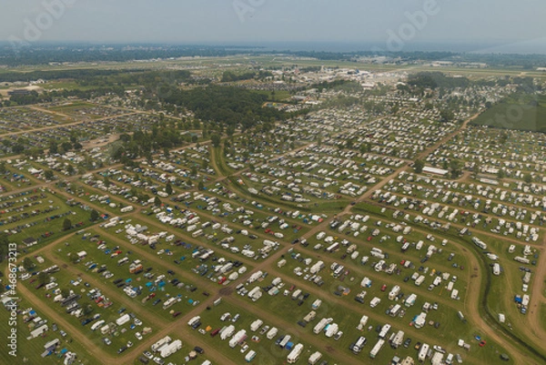Fototapeta Airshow from the Sky in A Blimp