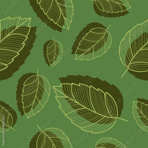 Obraz Seamless pattern with leaves. Eco background
