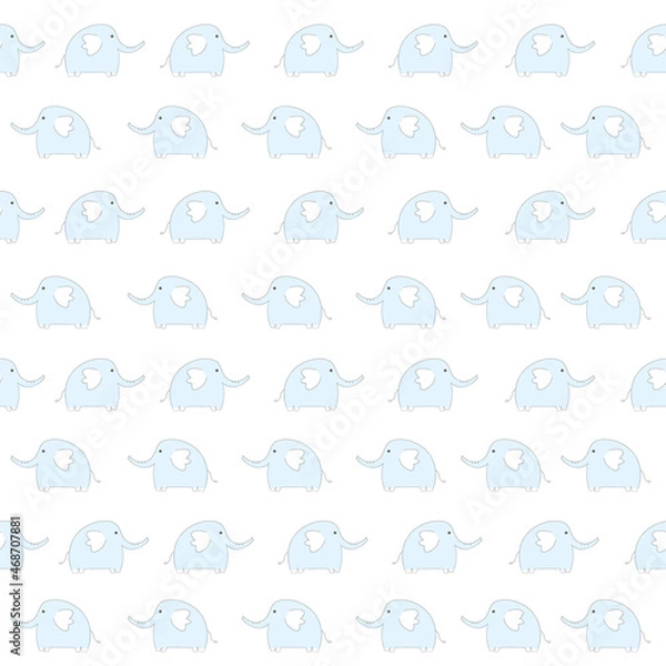 Obraz Cute elephant seamless pattern with white background.Vector illustration