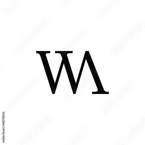 Fototapeta WA Letter Logo Design with Creative Modern Trendy Typography and Black Color