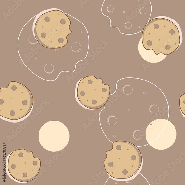 Obraz Cookie seamless pattern .Food background.Voctor illustration