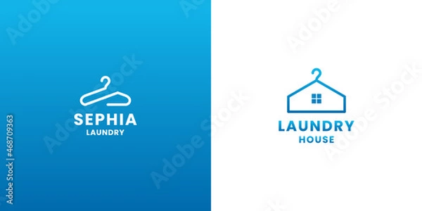 Obraz laundry logo. laundry house logo design with gradient color