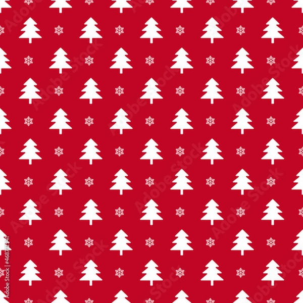 Fototapeta Christmas tree seamless vector patterns.Winter holidays print.	