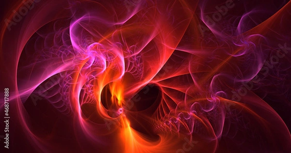 Fototapeta 3D rendering abstract colorful fractal light background