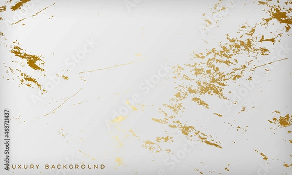 Fototapeta Luxury white and gold background with grunge marble texture.