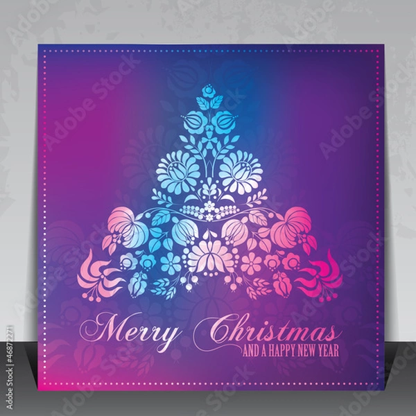 Obraz Ethnic decorative Christmas card vector