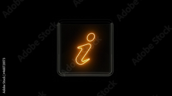 Fototapeta Info. Info button. Nixie tube indicator digit. Gas discharge indicators and lamps. 3D. 3D Rendering