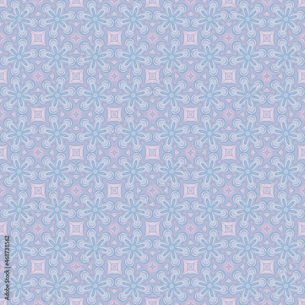 Obraz Snowflake pattern. Blue on a purple background.