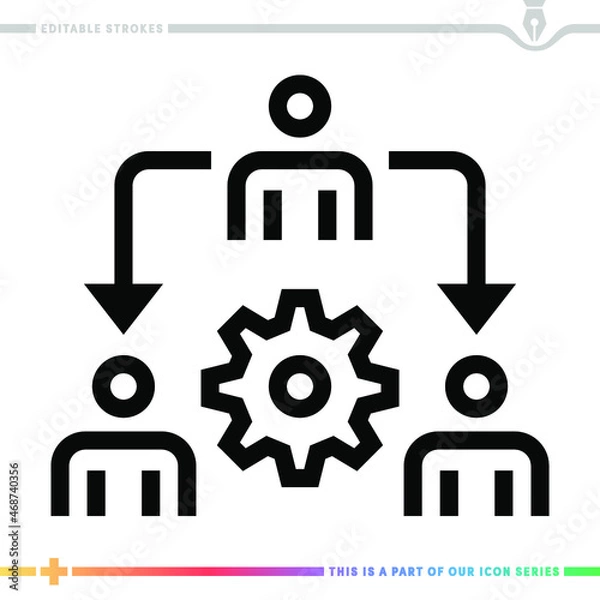 Fototapeta The editable line icon of a offshore outsourcing can be used as a customizable black stroke vector illustration.