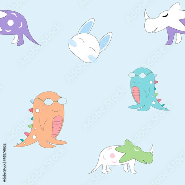 Obraz Cute monster seamless pattern.Voctor illustration.