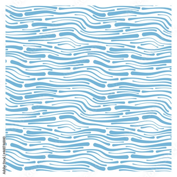 Fototapeta Seamless pattern with blue horizontal waves. 