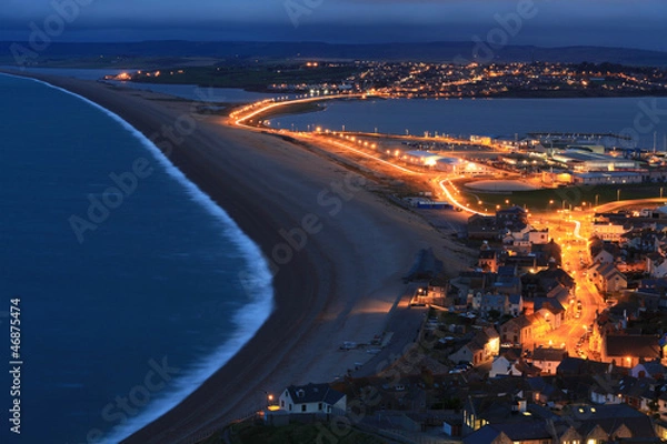 Obraz Chesil beach at night
