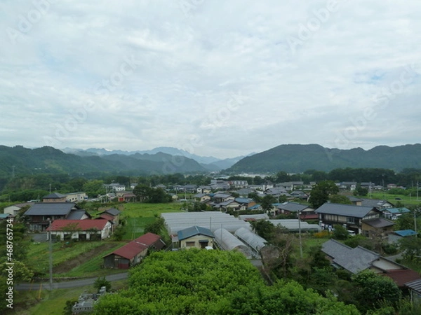 Fototapeta 千束峠から見る小鹿野の街並み（埼玉県秩父郡小鹿野町）