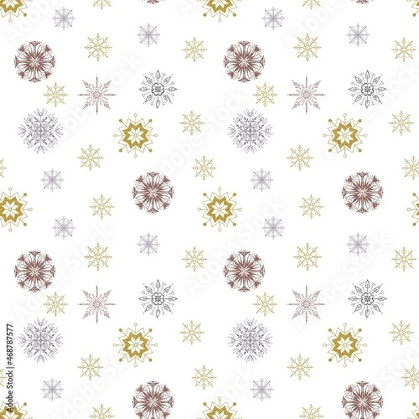 Fototapeta seamless pattern with snowflakes