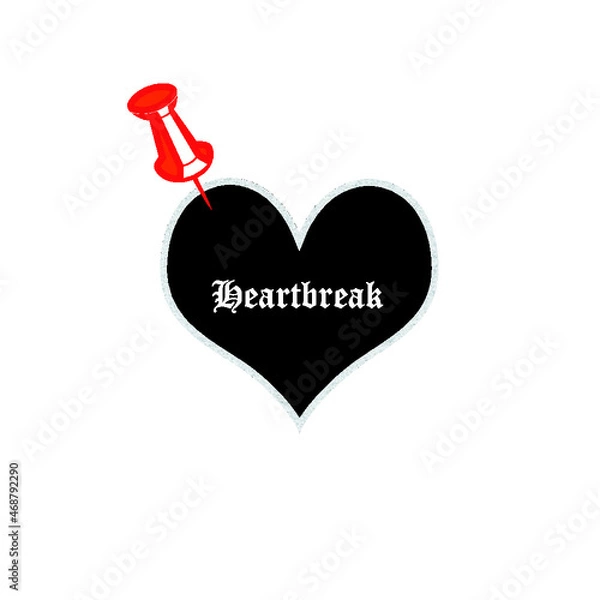 Obraz Black heart with red spikes